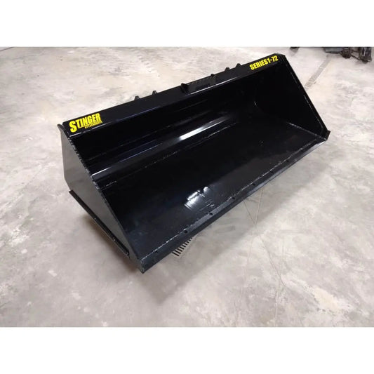 Heavy-duty skid steer material bucket with reinforced construction - Series 1