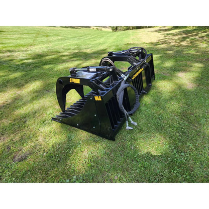 Durable Skid Steer Attachment - Open Sides Rock Grapple Bucket (ROG) by HeavyEquipTech 1