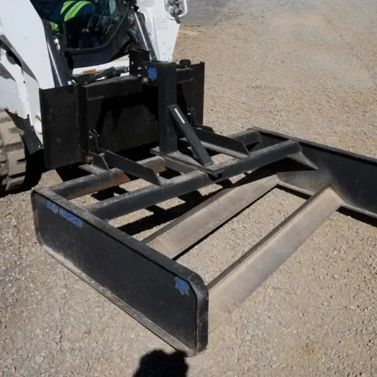 Close-up view of the robust design of Blue Diamond's Skid Steer 3-Point Adapter, ensuring durability and precision in every operation. Blue Diamond Blue Diamond
