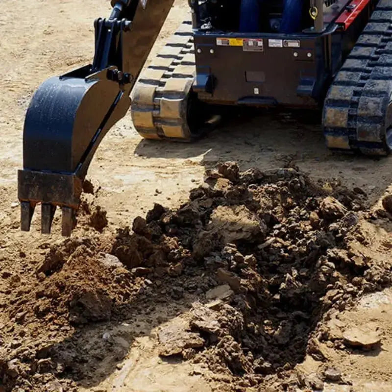 Close-up of the robust Backhoe Attachment by Blue Diamond, showcasing its strength in excavation and trenching. Blue Diamond