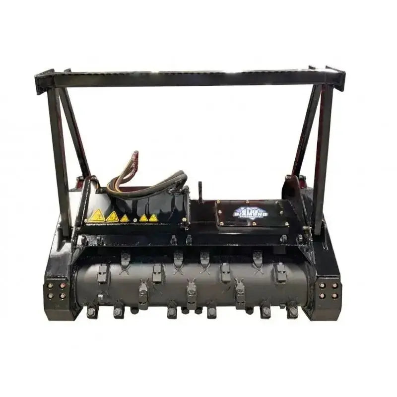 Blue Diamond Drum Mulcher in action: A high-performance attachment for efficient land clearing and mulching. Blue Diamond Blue Diamond