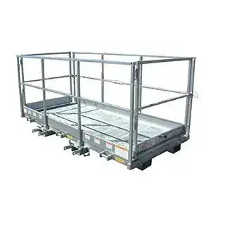 Haugen Attachments' Galvanized Work Platform for Telehandler: A durable and secure elevated space for efficient and safe tasks. Haugen Attachments