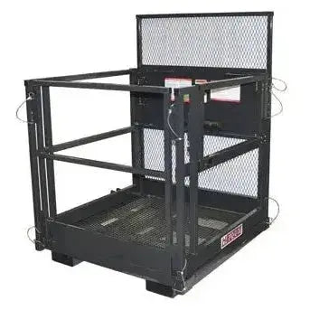 Haugen Attachments' Galvanized Work Platform for Telehandler: A durable and secure elevated space for efficient and safe tasks. Haugen Attachments