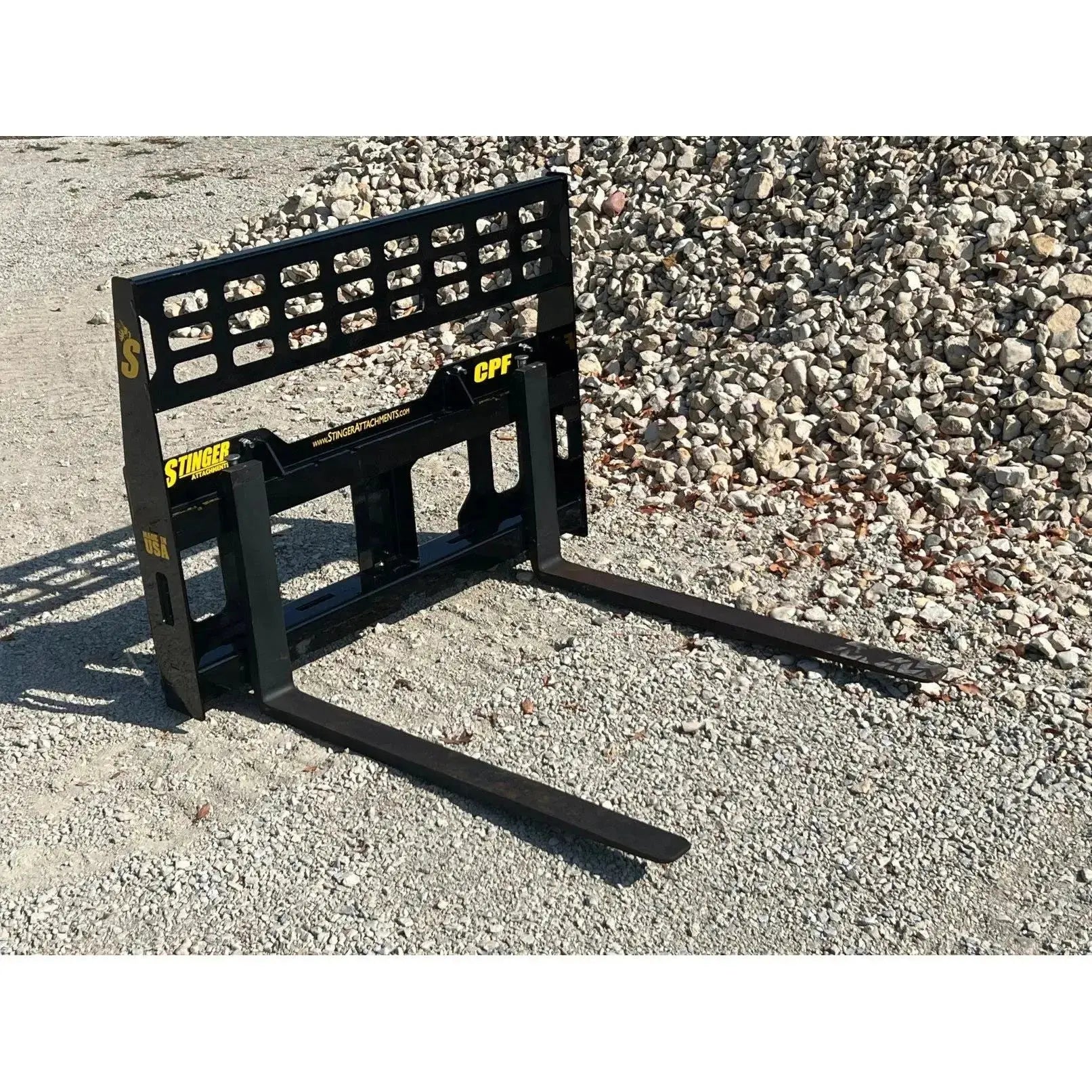 CPF Compact Pallet Fork in Action - Precision Material Handling Stinger Attachments Stinger Attachments