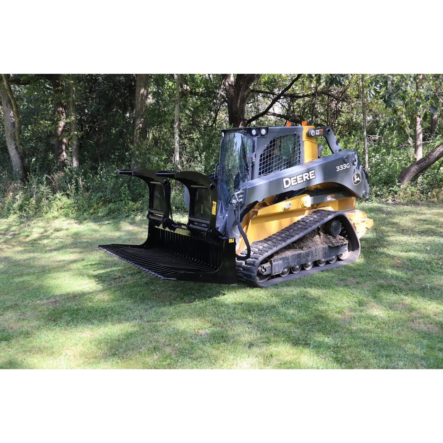 Durable Skid Steer Attachment - Open Sides Rock Grapple Bucket (ROG) by HeavyEquipTech 2