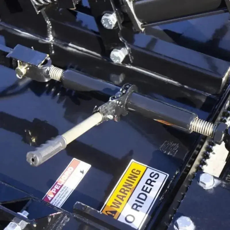 Detailed shot of the gearboxes and drivelines on Blue Diamond® 15' Rotary Cutter, emphasizing the protection with slip clutches for extended durability. Blue Diamond Blue Diamond