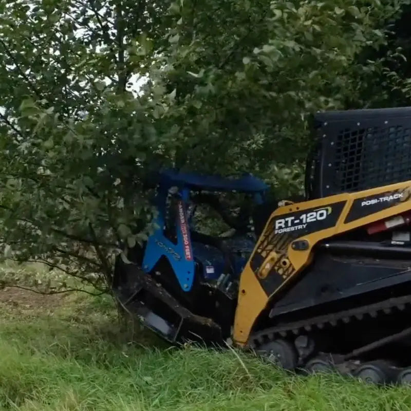 Close-up of the rugged TDM Twin Disc Mulcher by Promac Equipment, showcasing its durability and precision in vegetation control.