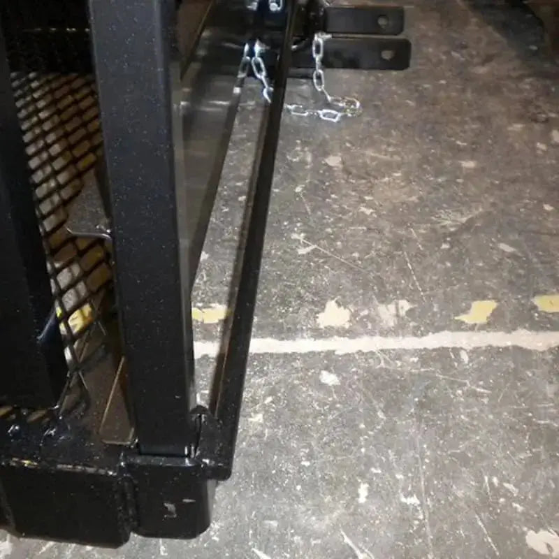 Close-up of Blue Diamond's Work Platform attachment, ensuring secure elevated workspaces on Telehandlers. Blue Diamond