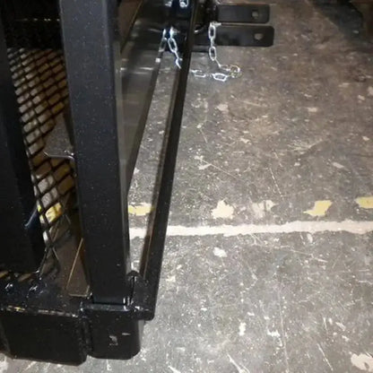 Close-up of Blue Diamond's Work Platform attachment, ensuring secure elevated workspaces on Telehandlers. Blue Diamond