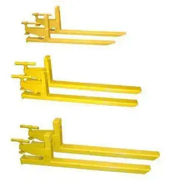Three different sizes of bucket clamp on forks attachment Haugen Attachments