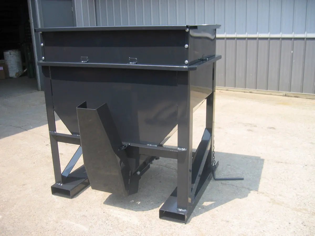 Efficient concrete distribution with the Skid Steer Concrete Hopper by Haugen Attachments.