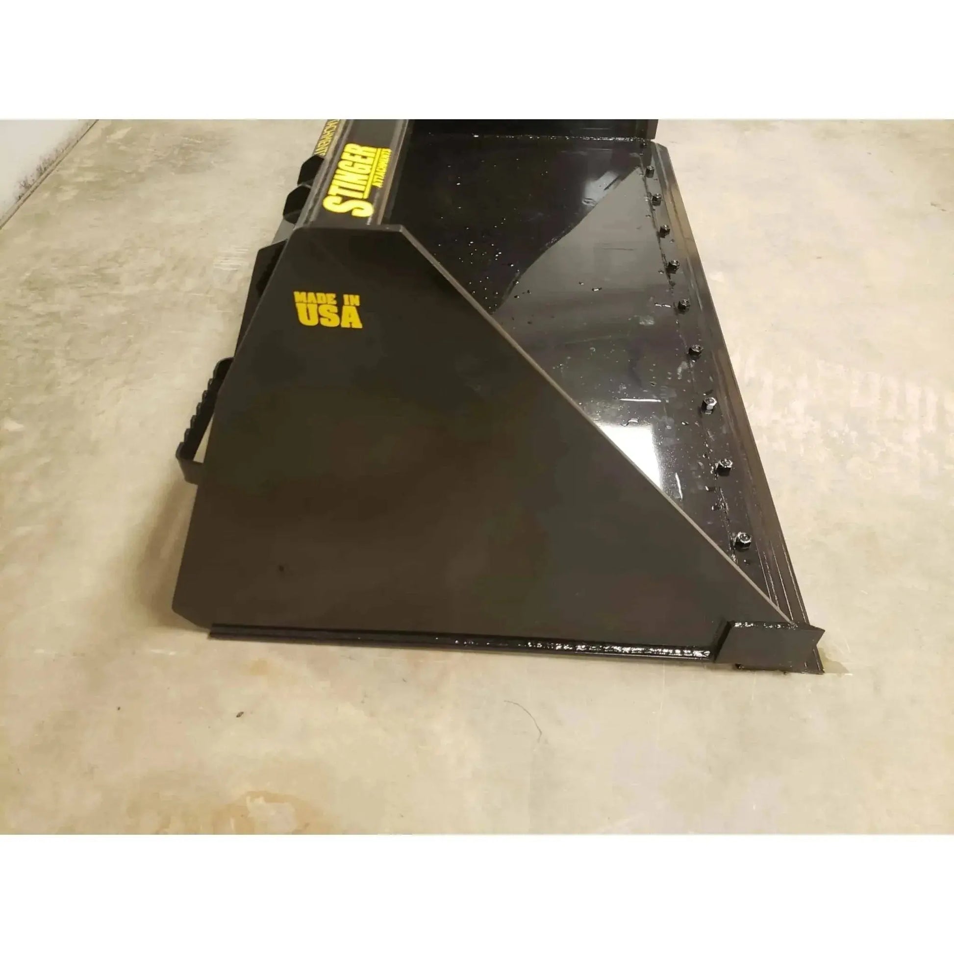 Series 1 snow bucket attachment designed to handle large volumes of snow with ease Stinger Attachments Stinger Attachments