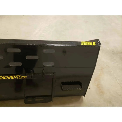 Efficient snow removal with this Series 1 snow bucket attachment for skid steers. Stinger Attachments Stinger Attachments