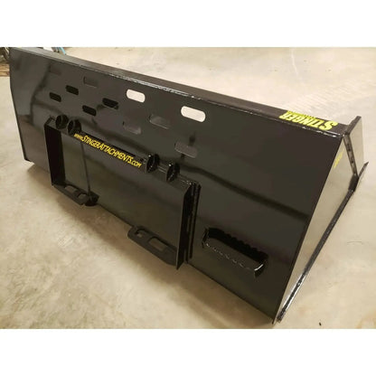 Series 1 snow bucket designed for maximum snow capacity and efficient clearing Stinger Attachments Stinger Attachments