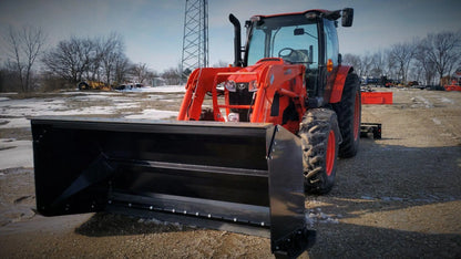 Berlon Industries' Snow Pusher for Skid Steer & Tractor, a robust attachment designed for efficient snow removal with versatility across multiple machines.