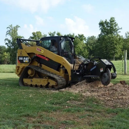 Efficient stump grinder with swing arm, equipped for versatile stump removal, ensuring a thorough and hassle-free grinding experience.