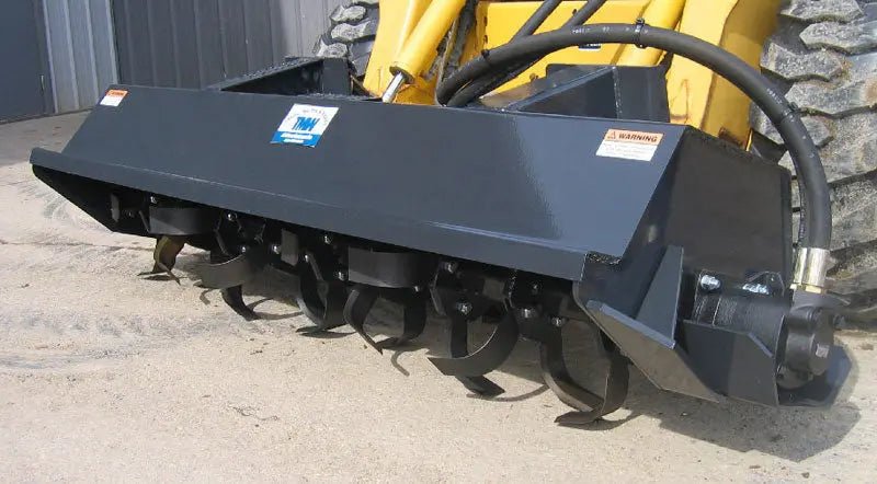 Experience reliable soil tillage with Haugen Attachments' Rotary Tiller, a robust attachment for skid steer applications.