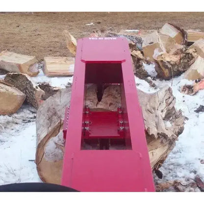 Close-up of the skid steer quick attach mount on TM Pro Log Splitter, ensuring easy and seamless machine compatibility. TM Manufacturing TM Manufacturing