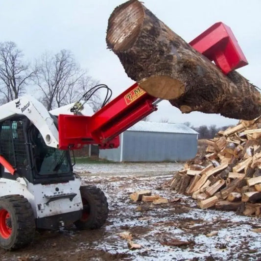 TM Pro Skid Steer Log Splitter in action, showcasing efficient and powerful log splitting for commercial users.